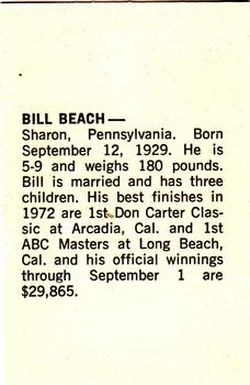 1973 PBA Bowling #NNO Bill Beach Back